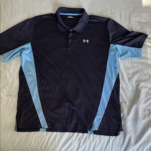 Under Armour Men’s Black Polo with Light Blue Panels